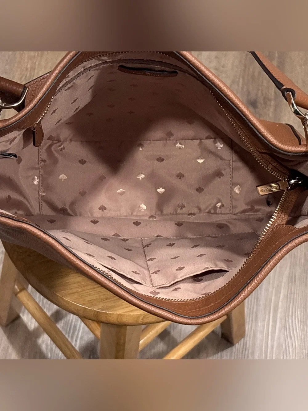 Kate Spade Lexy Large Hobo Shoulder Bag Pebbled Leather Warm Gingerbread Brown